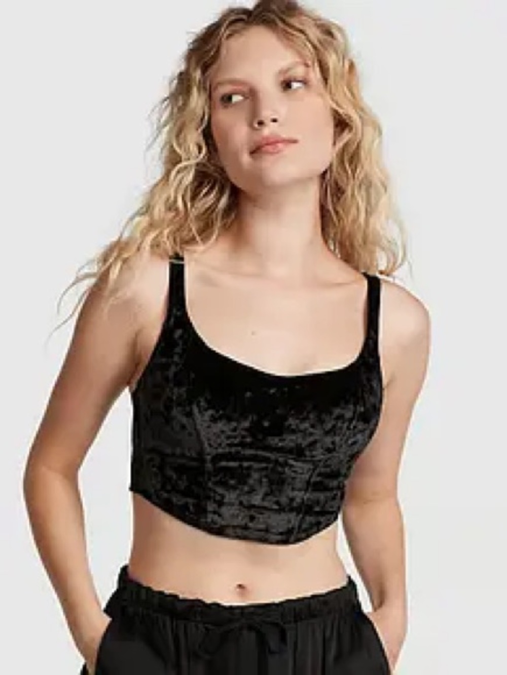 🆕Victoria’s Secret PINK Crushed Velvet Bustier Bra, Size Medium